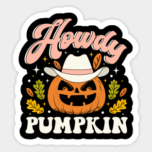 Howdy Pumpkin Halloween Sticker